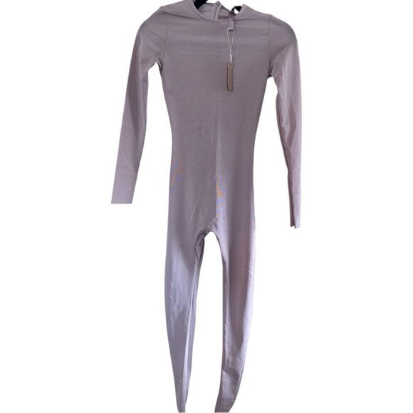 NWTs SKIMS Crew Neck Power Mesh One Piece Cat Suit JumpSuit in Clay Size XS - Picture 4 of 8